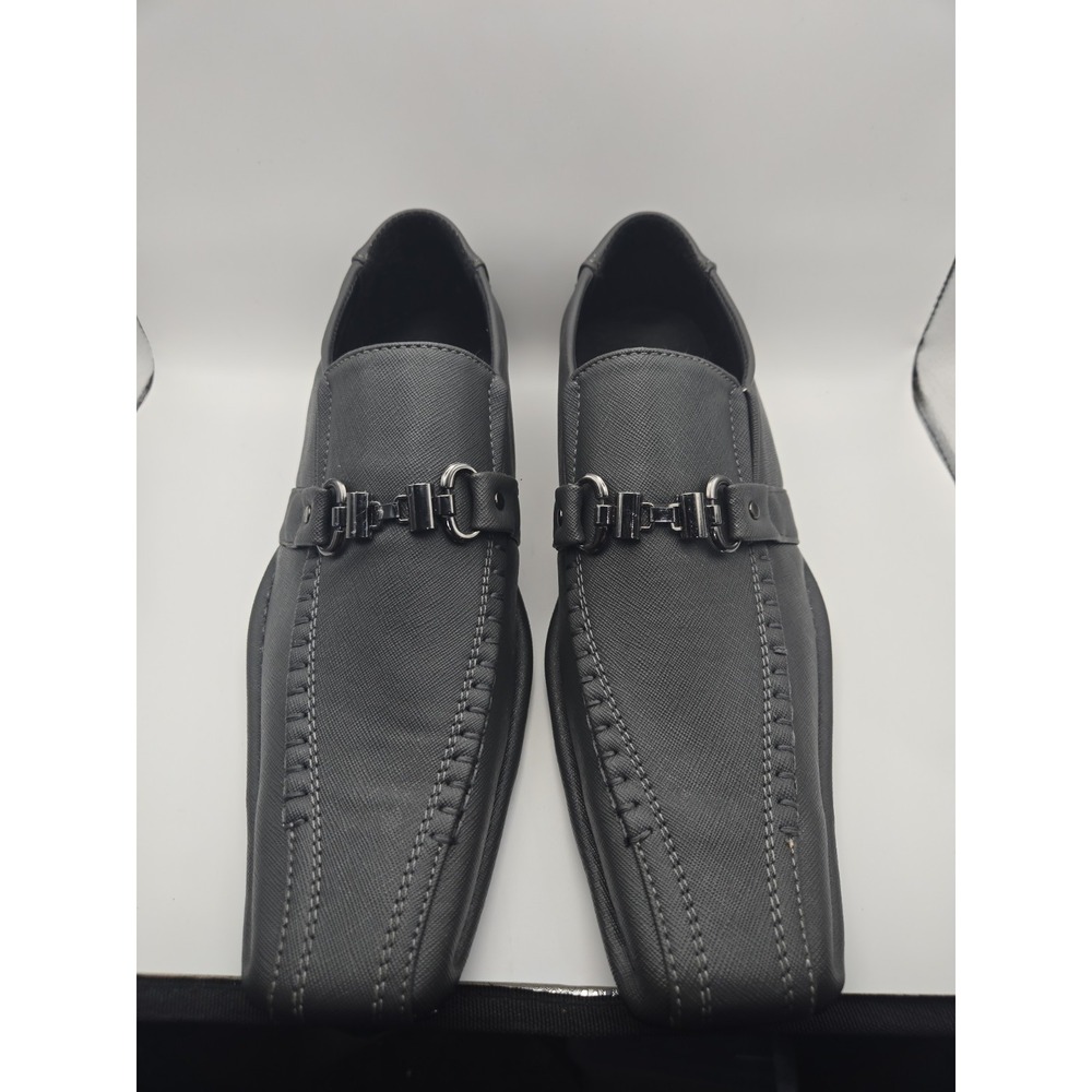 Sebastian Men's Gray Square Toe slip On Dress Shoes 7.5 EUC